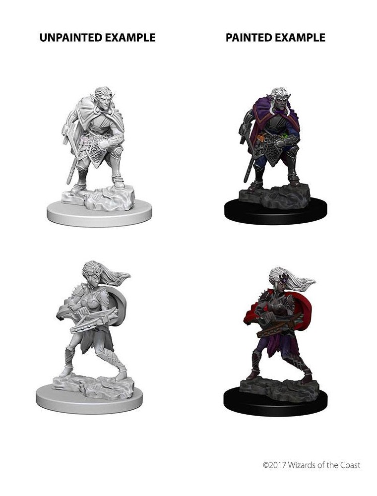 D&d Nolzur's Marvelous Miniatures Unpainted Miniatures Drow Case (6) Wizkids