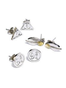 Harry Potter Orecchini 3-pack Snitch/doni Della Morte/binario 9 3/4 (silver Plated) Carat Shop, The