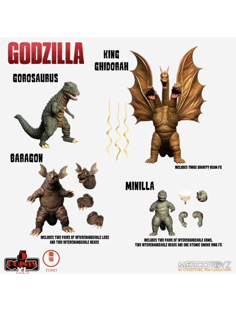 5 Points Xl Godzilla Destroy Monster S.2 Action Figura Mezco Toys