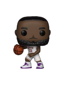 NBA Miami Lakers Pop! Basketball Figure in Vinile Lebron James in Uniforme Bianca 9 Cm