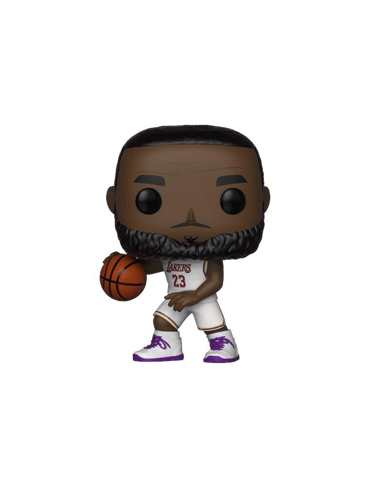 NBA Miami Lakers Pop! Basketball Figure in Vinile Lebron James in Uniforme Bianca 9 Cm