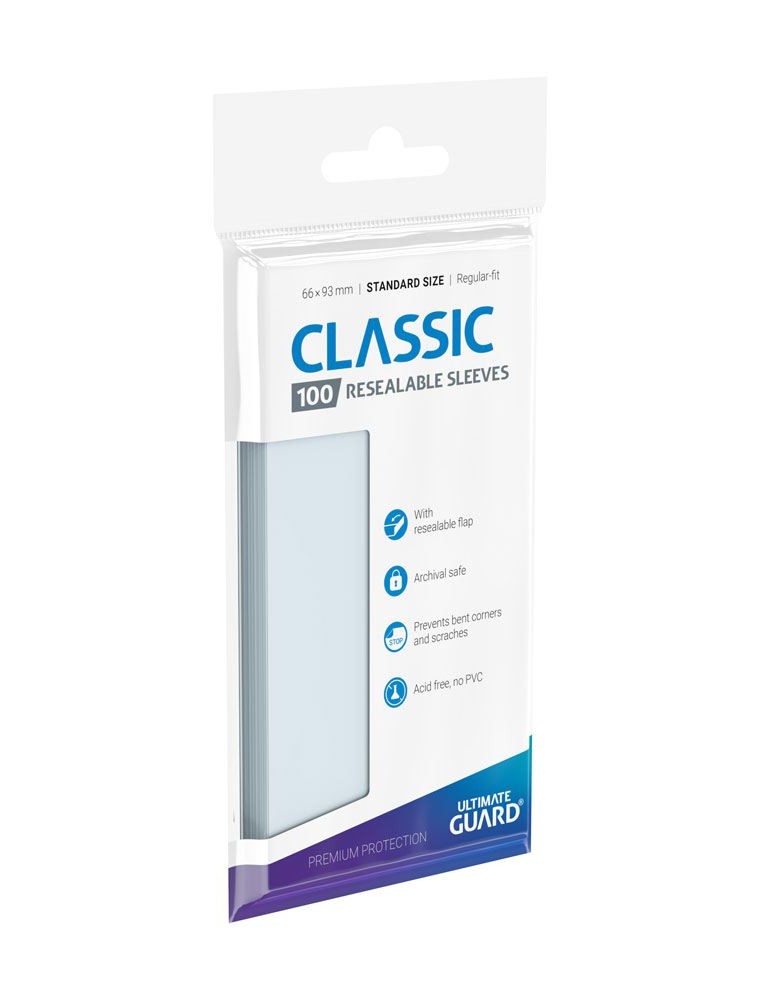 Ultimate Guard Classic Sleeves Resealable Standard Size Transparent (100) Ultimate Guard