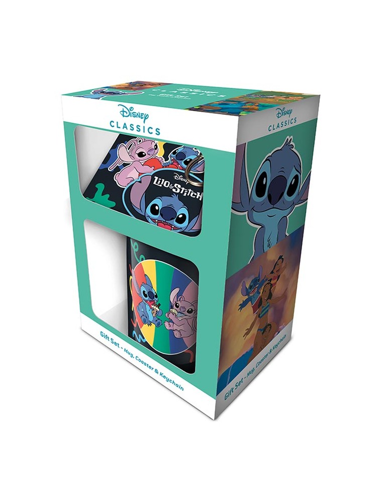 Disney Lilo & Stitch Set Regalo Tazza Sottobicchiere Portachiavi