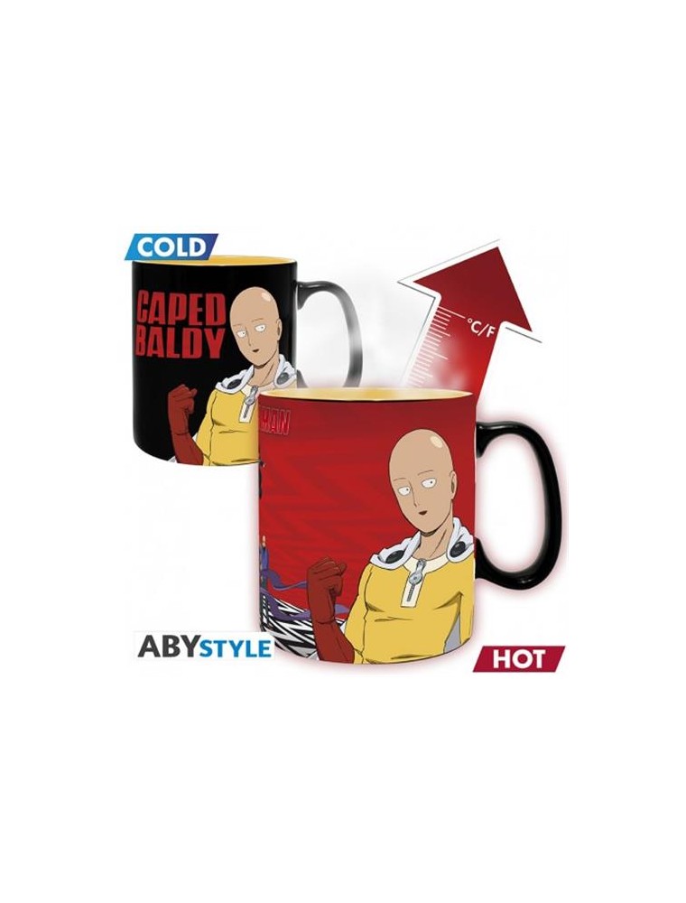 Abymuga044 - One Punch Man - Tazza Heat Change 460ml - Saitama & Garou Gadget