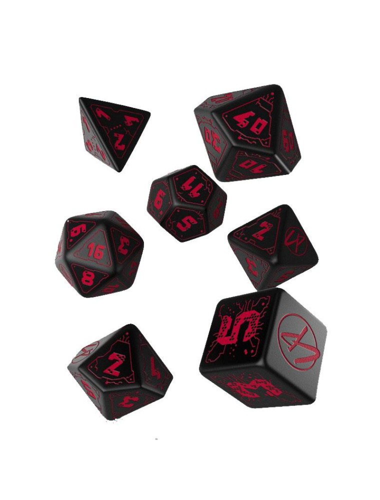 Cyberpunk Edition Dice Set Blood Over Chrome (7) Q Workshop