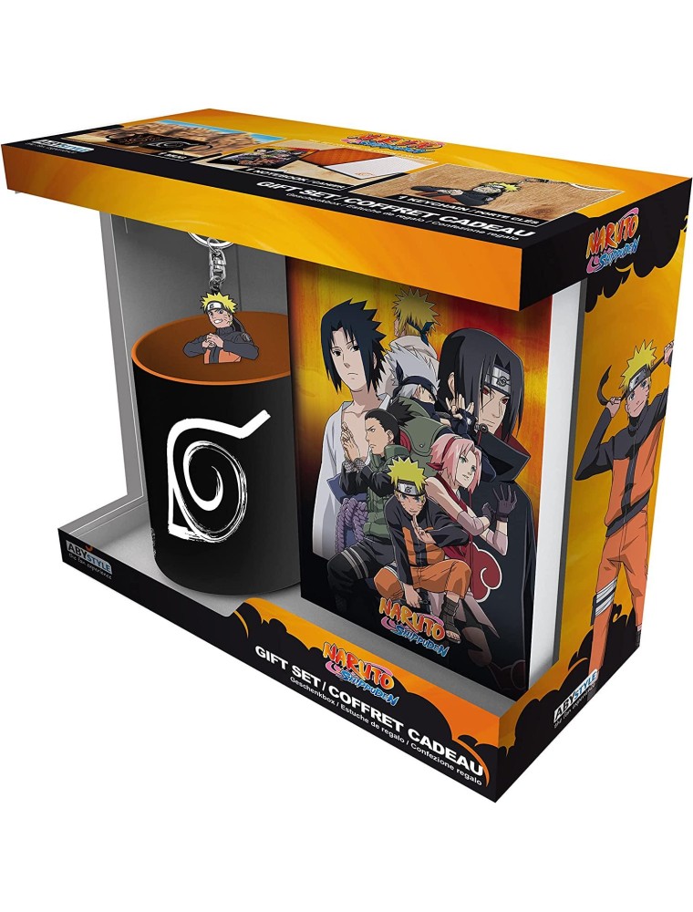 Naruto Shippuden Tazza 320ml Portachivi Naruto e Agenda Simbolo Konoha Abystyle