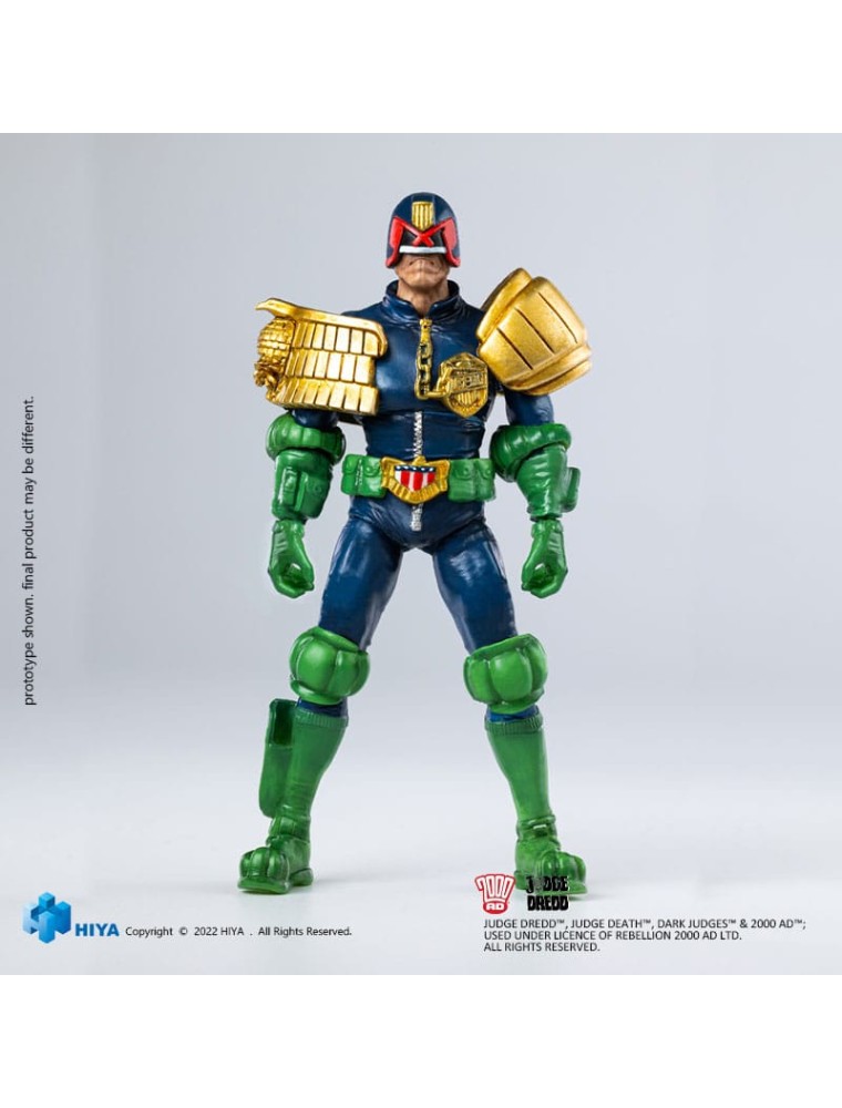 2000 Ad Exquisite Mini Action Figura 1/18 Judge Dredd Gaze Into The Fist Of Dredd 10 Cm Hiya Toys