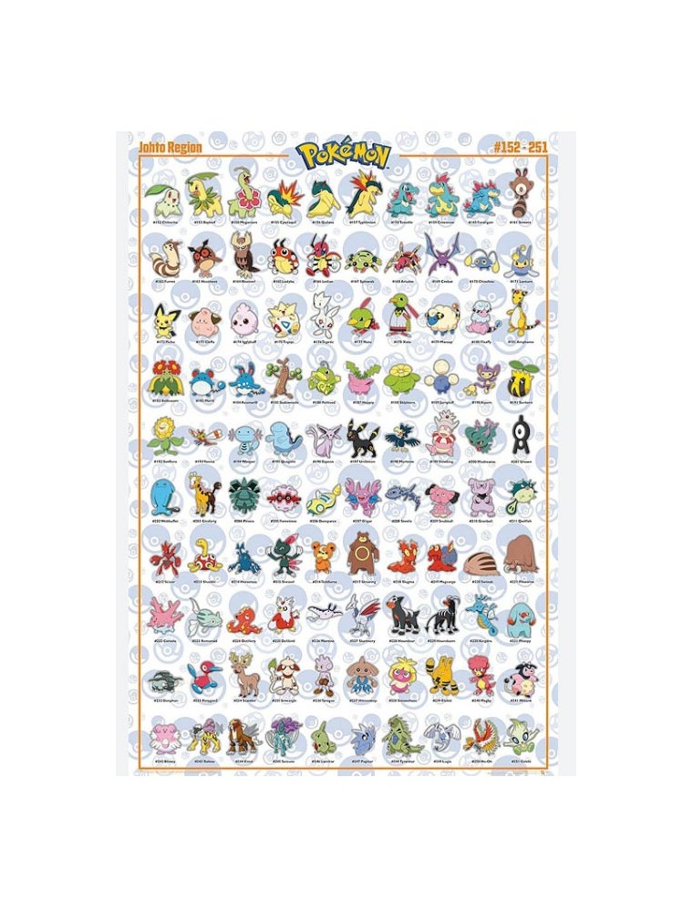 Pokemon Poster Maxi Regione di Johto 91.5 x 61 cm Gbeye