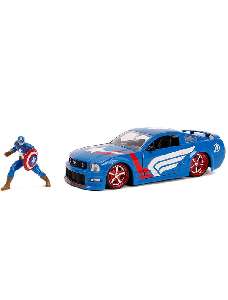 JADA CAPTAIN AMERICA FORD MUSTANG SCALA 1:24+CAPTAIN MARVEL AVENGERS - GIOCATTOLI VARI