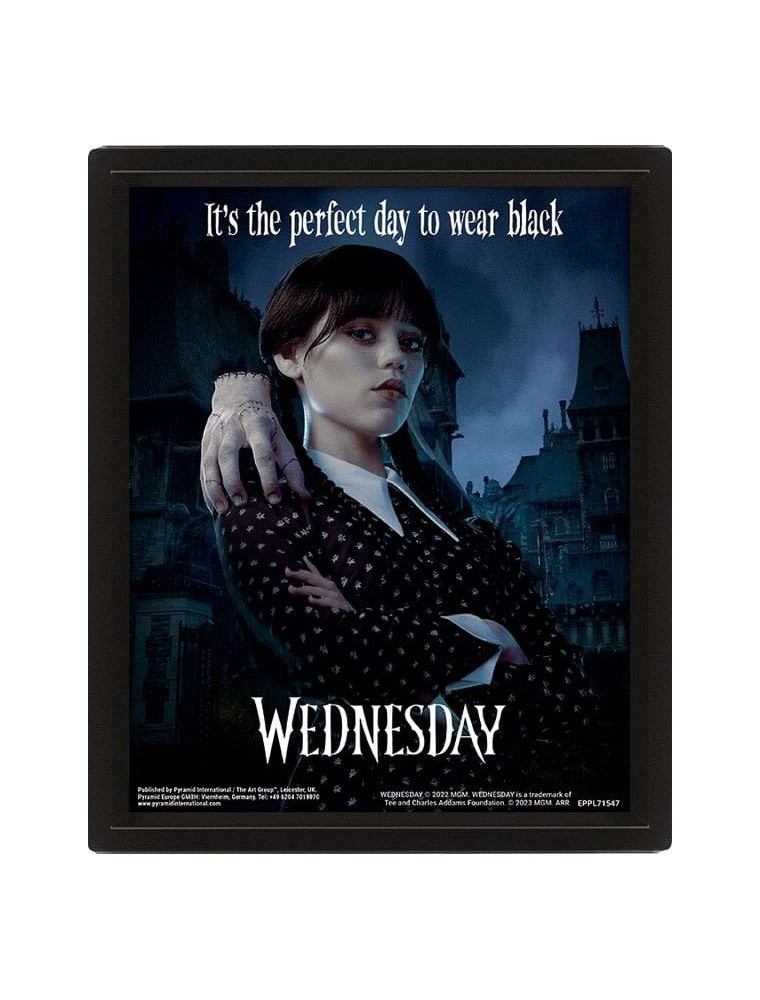 Wednesday 3D Lenticular Framed Poster Perfect Day 26 X 20 Cm Pyramid International