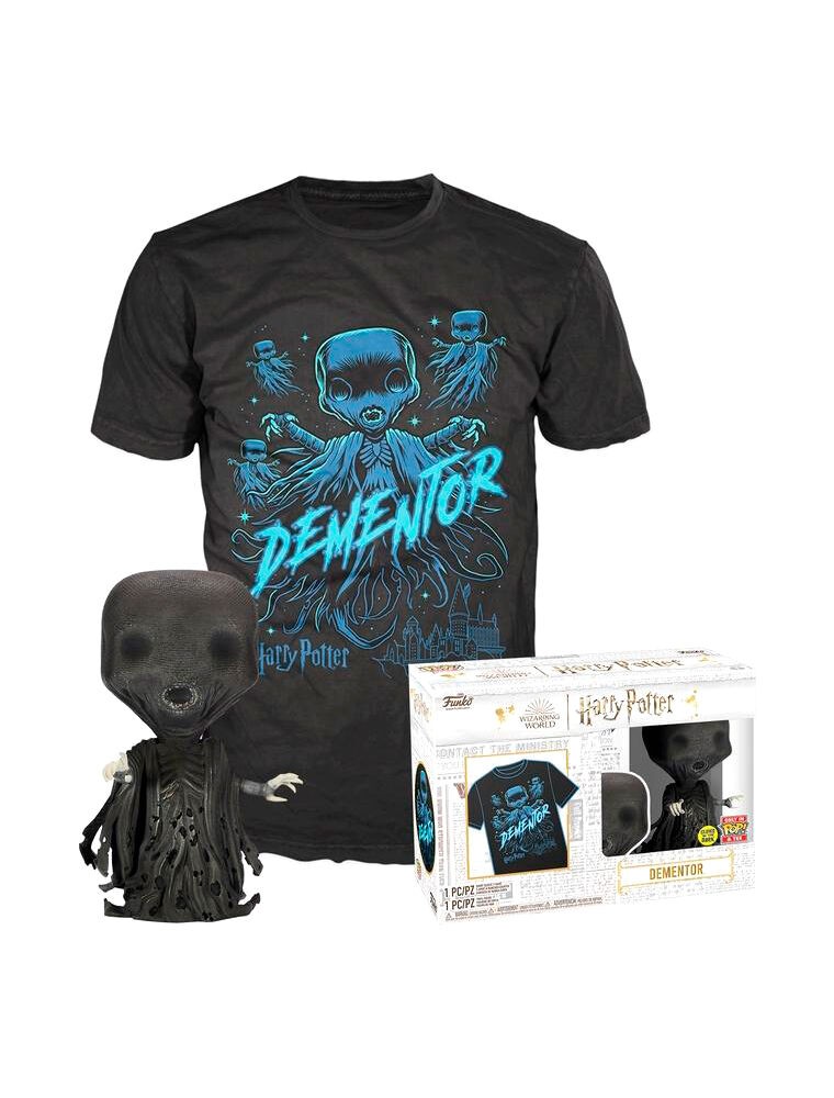 Harry Potter T-Shirt e Pop! Figure in Vinile Dissennatore Funko (Taglia S)