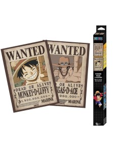 One Piece - Set 2 Poster Ricercati "Wanted Luffy & Ace" 52 x 38 cm AbyStyle