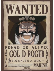 One Piece Poster Ricercato Wanted Gol D Roger 52 x 38 cm AbyStyle