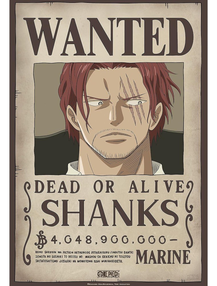 One Piece - Poster Ricercata "Wanted Shanks" 52 x 38 cm AbyStyle