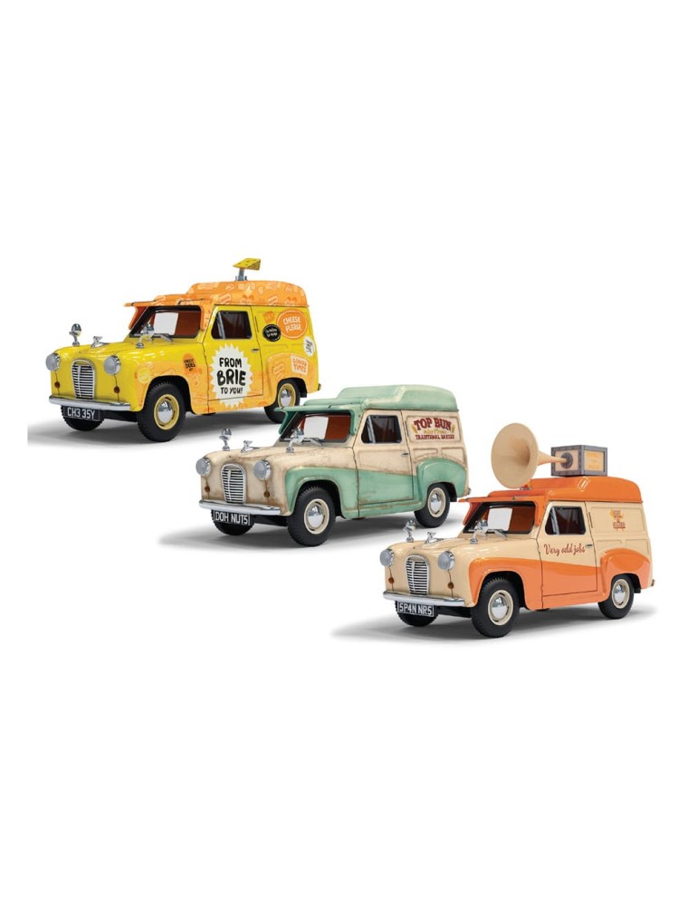 Wallace & Gromit Die Cast Model 1/43 Austin A35 Van Collection - Cheese Please!, Top Bun, Spick & Spanmobile Corgi