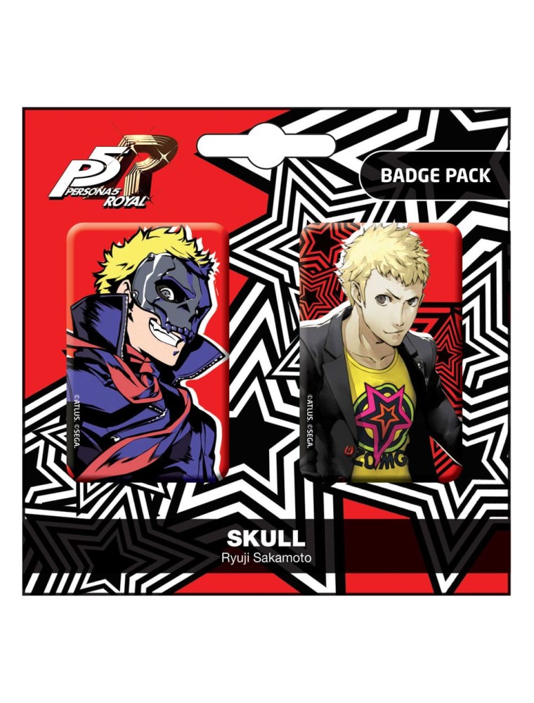 Persona 5 Royal Spilla Badges 2-pack Skull / Ryui Sakamoto Popbuddies