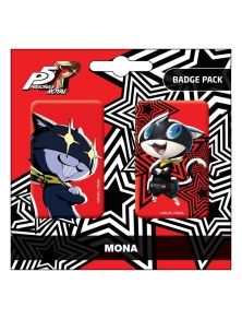 Persona 5 Royal Spilla Badges 2-pack Mona / Morgana Popbuddies