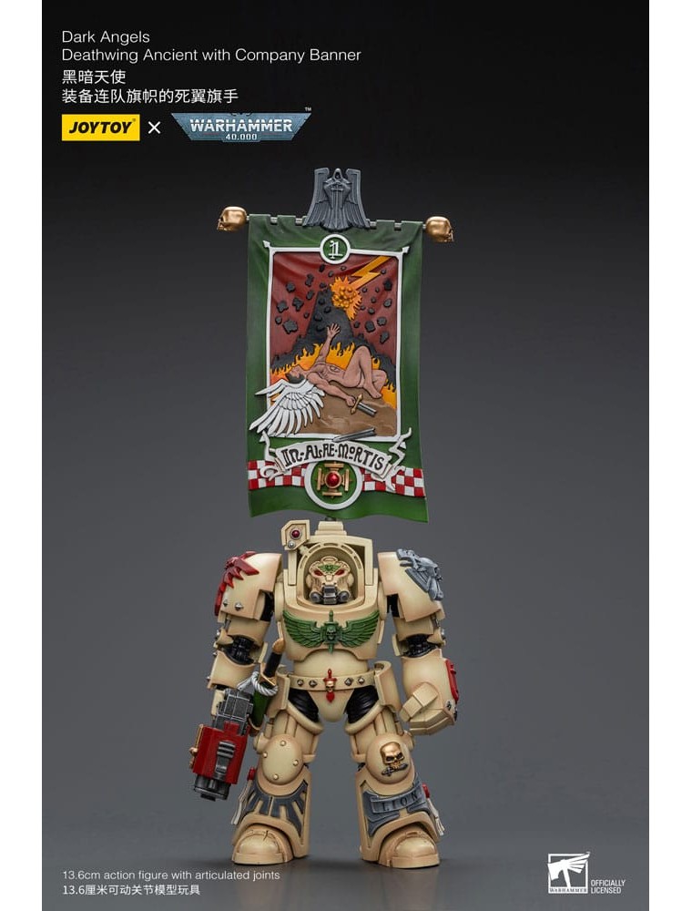 Warhammer 40k Action Figura 1/18 Dark Angels Deathwing Ancient Con Company Banner 12 Cm Joy Toy (cn)