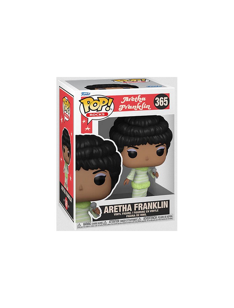 Rocks Pop! Vinile Musica Aretha Franklin con Vestito Verde 9 cm Funko