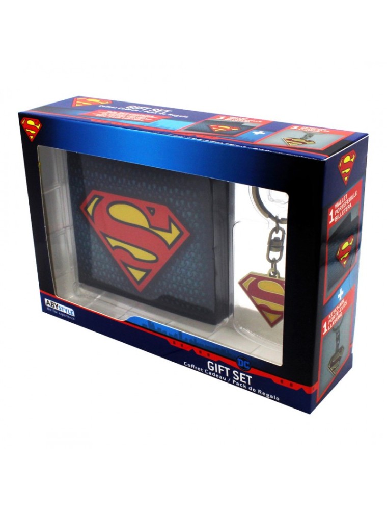 Dc Comics Superman Portafoglio + Portachiavi con Logo AbyStyle