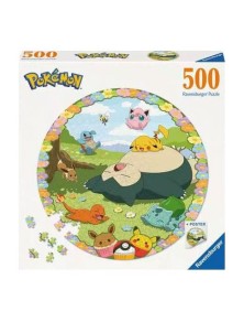 Pokémon Round Jigsaw Puzzle Flowery Pokémon (500 Pezzi) Ravensburger