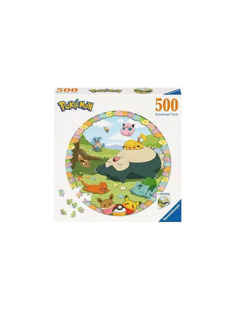 Pokémon Round Jigsaw Puzzle Flowery Pokémon (500 Pezzi) Ravensburger