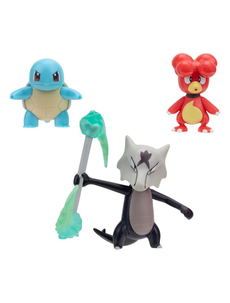 Pokémon Battle Figura Set 3-pack Magby, Squirtle -4, Alolan Marowak 5 Cm Jazwares