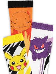 Pokémon Calzini 3-pack Pikachu, Ciondoloander, Gengar 39-42 Difuzed