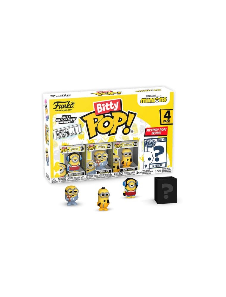 Minions Bitty Pop! Vinile Figura 4-pack Roller Skating Stuart 2,5 Cm Funko