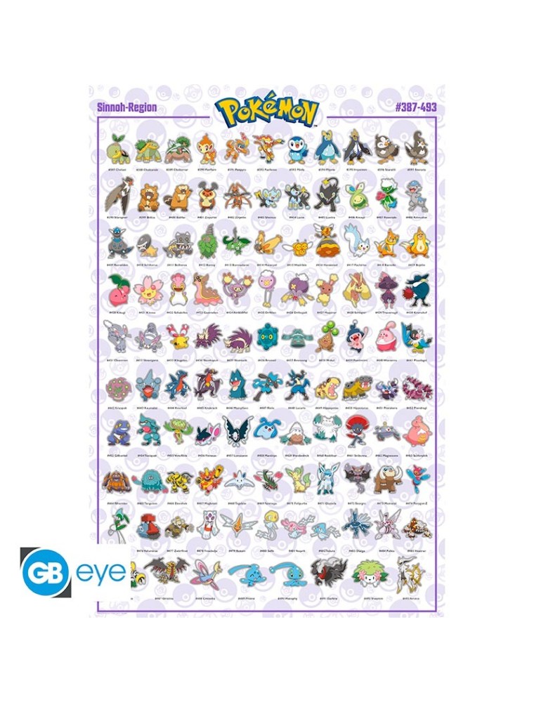 POKEMON - Poster Maxi 91.5x61 - Sinnoh Pokemon German