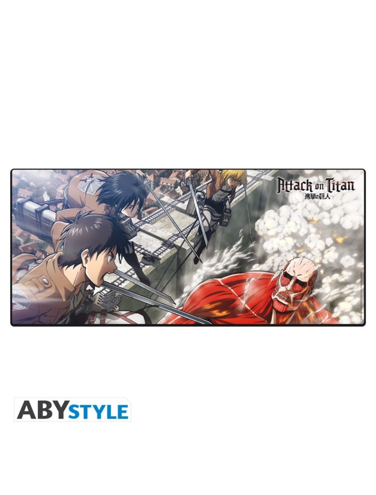 Attack On Titan - Tappetino Per Mouse Xxl - Eren Vs Colossal Titan