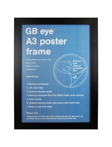 GBEYE - MDF Black Frame - A3 - 29.7 x 42cm -