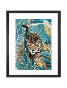 GBEYE - Framed print "Curious Jaguar in the rainforest" (40x50cm)