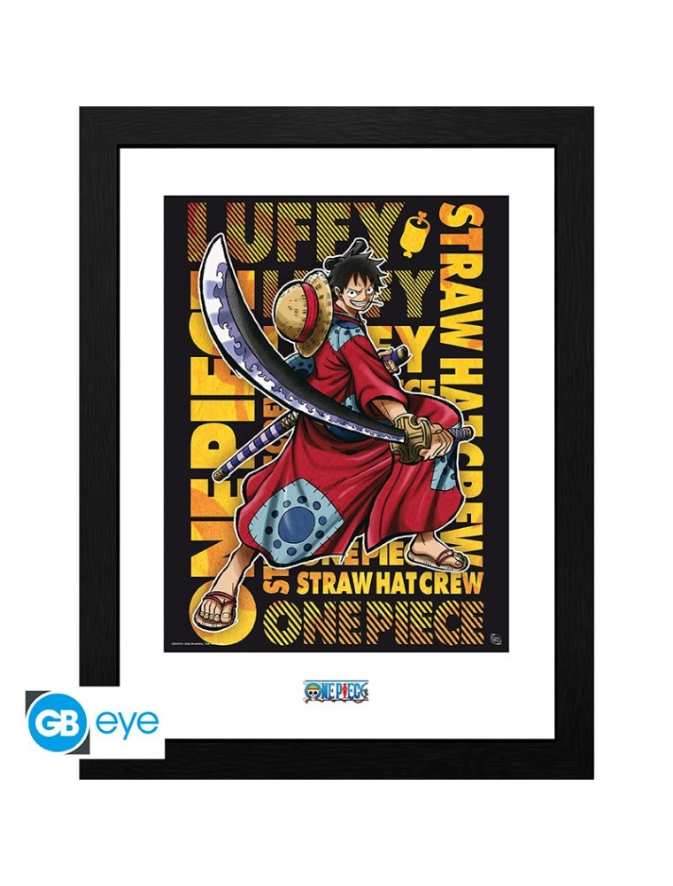 ONE PIECE - Framed print "Luffy in Wano Artwork" (30x40)