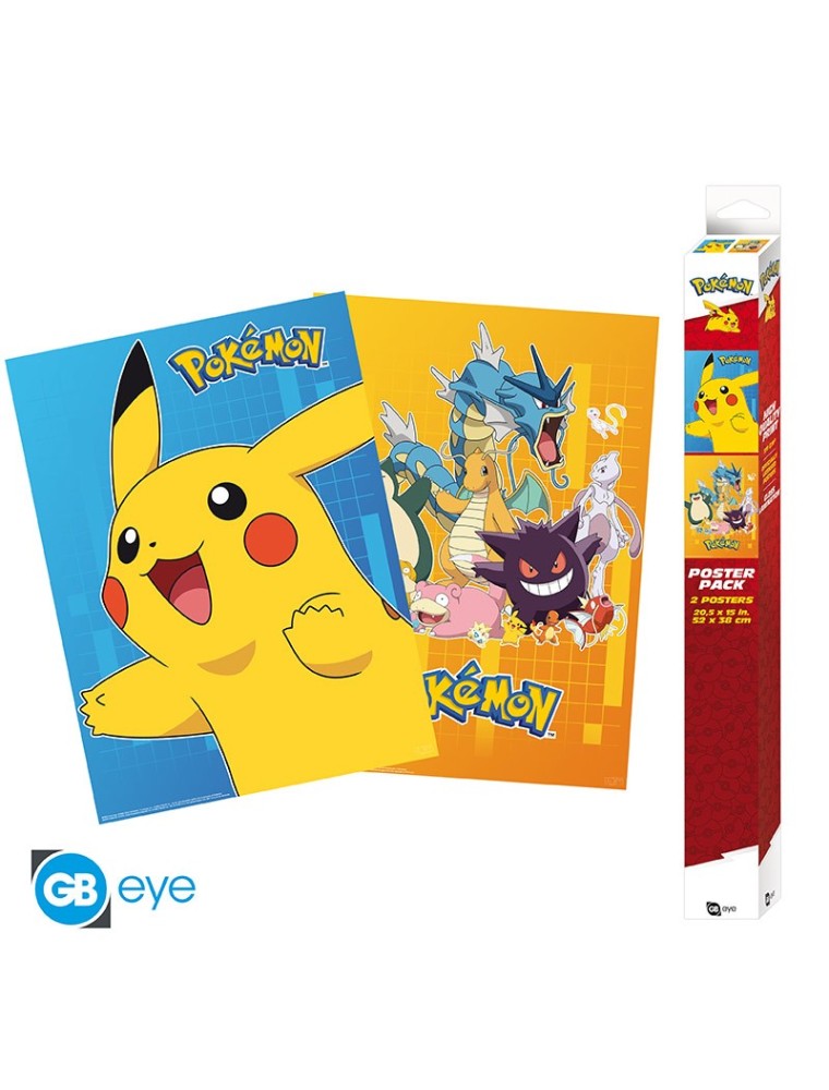 POKEMON - Set 2 Posters Chibi 52x38 - Colourful Characters