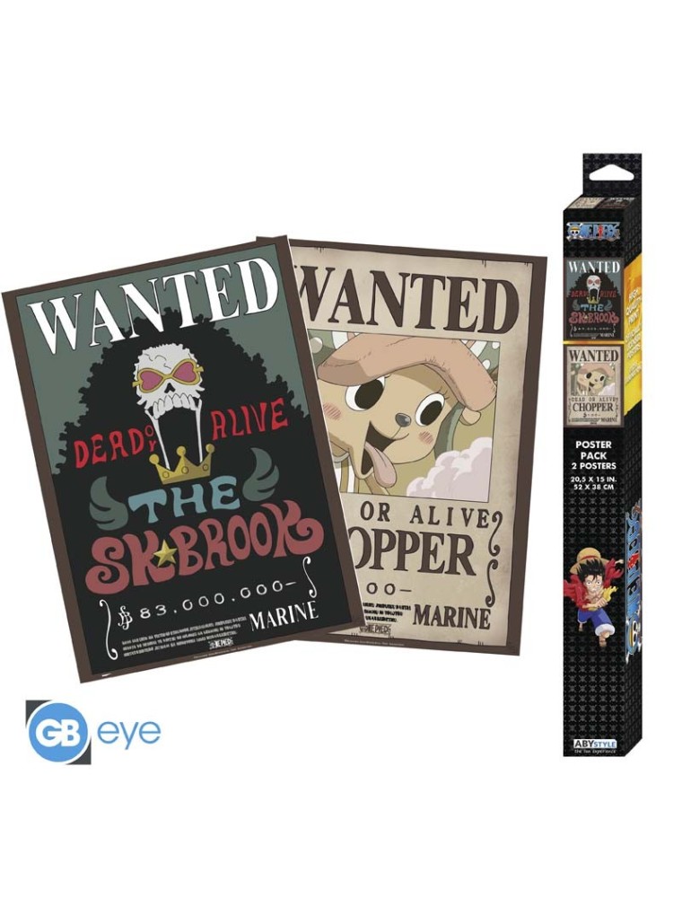 ONE PIECE - Set 2 Posters Chibi 52x38 - Wanted Chopper & Brook