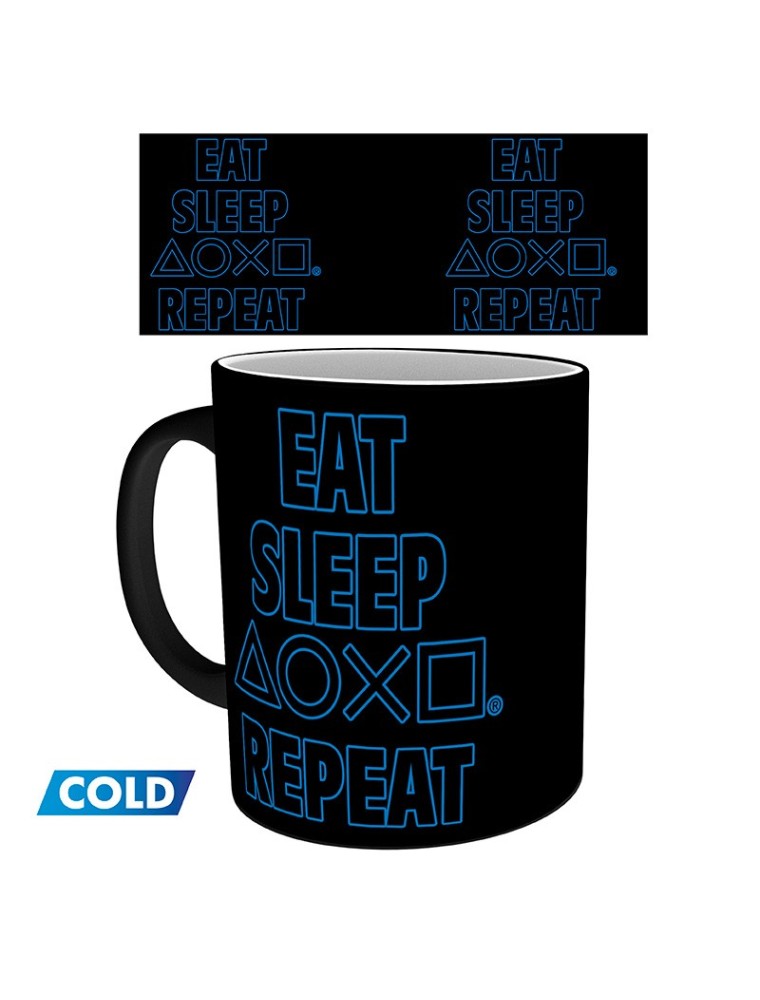 Playstation - Tazza Heat Change - 320 Ml - Eat Sleep Repeat