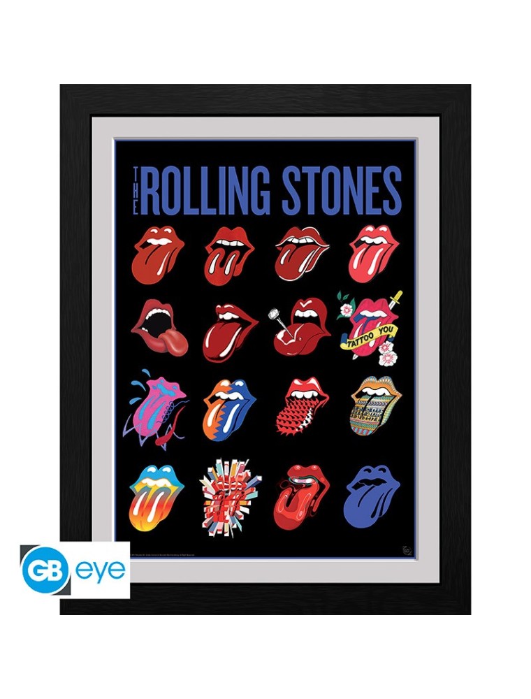 THE ROLLING STONES - Framed print "Tongues" (30x40)