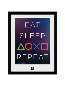 PLAYSTATION - Framed print "Eat Sleep Repeat" (30x40)