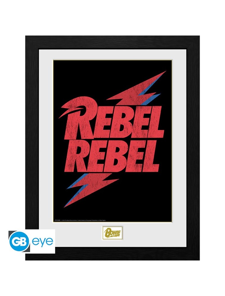 DAVID BOWIE - Framed print "Rebel Rebel Logo" (30x40)