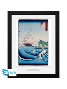 HIROSHIGE - Framed Print "The Seven Ri Beach" (12x16)