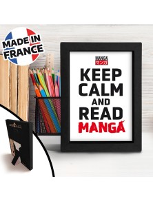 Keep Calm E Read Manga - Kraft Frame Black - Asian Art