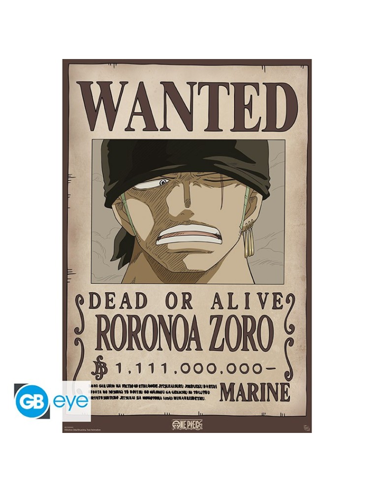 ONE PIECE - Poster Maxi 91.5x61 - Wanted Zoro Wano