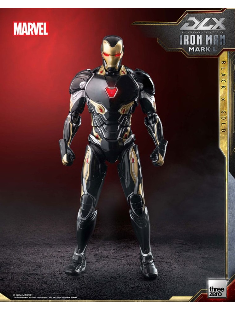 Infinity Saga Dlx Action Figura 1/12 Iron Man Mark 50 (black X Gold) 17 Cm Threezero