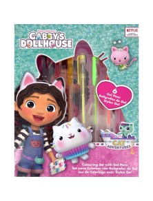 Gabbys Dollhouse Agenda + 6 Gel Penne Set Bambino Licensing