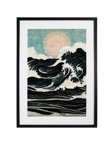 GBEYE - Framed print "Wild waves by Treechild" (50x70cm)