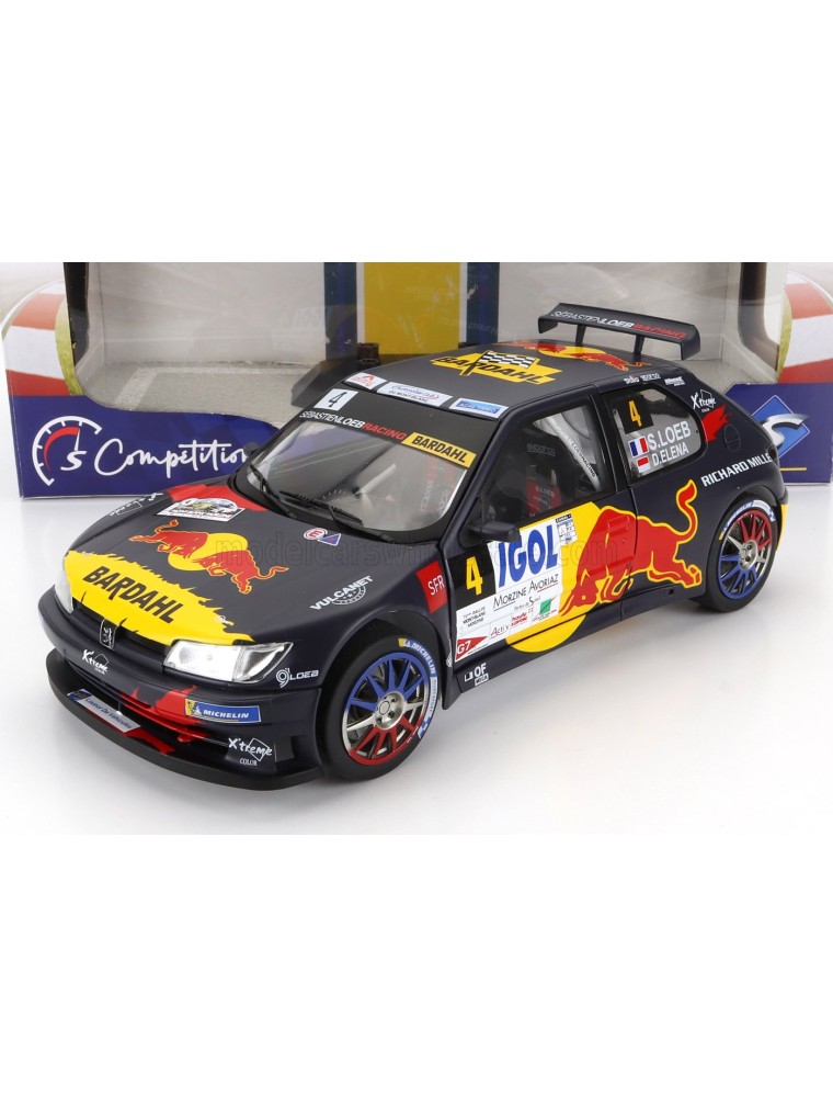 copy of PEUGEOT - 306 MAXI RED BULL N 4 6th RALLY MONT BLANC 2021 S.LOEB - D.ELENA - BLUE YELLOW RED