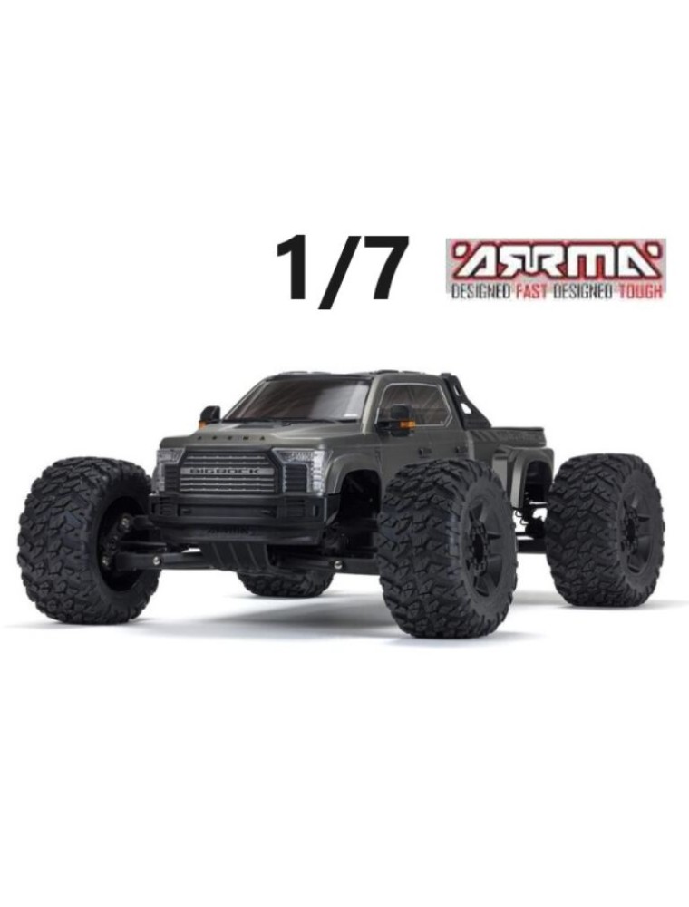 ARRMA - Big Rock Gunmetal 6s 4wd BLX 1/7 MOnster Truck montata con radio