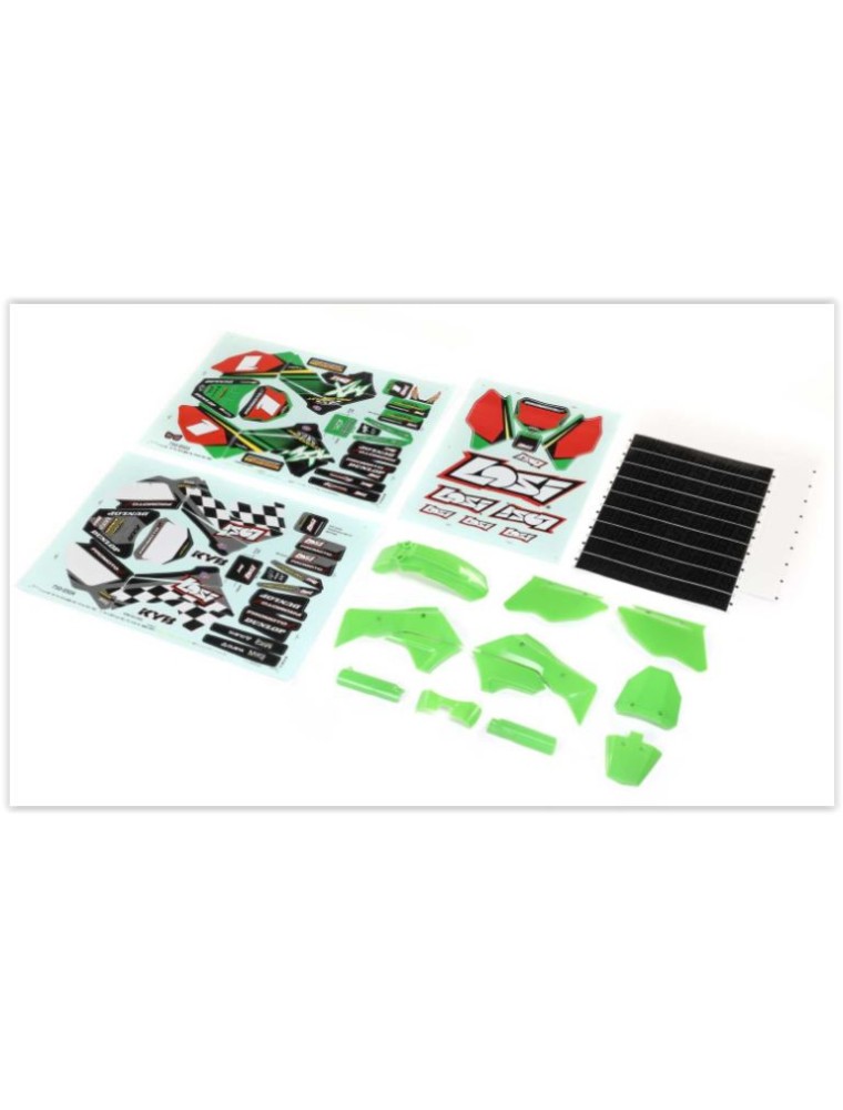 Losi - Carenatura verde Promoto-MX con decals