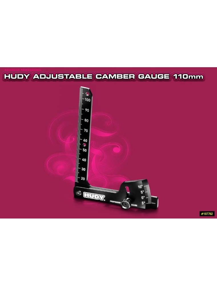 Hudy - Misuratore Camber 110mm campanatura per 1/8 buggy e rally